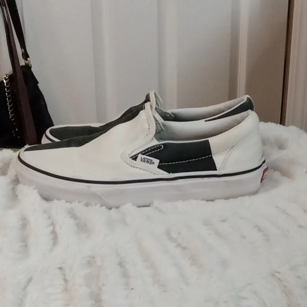 Vans black & white block slip-ons - Picture 3 of 10